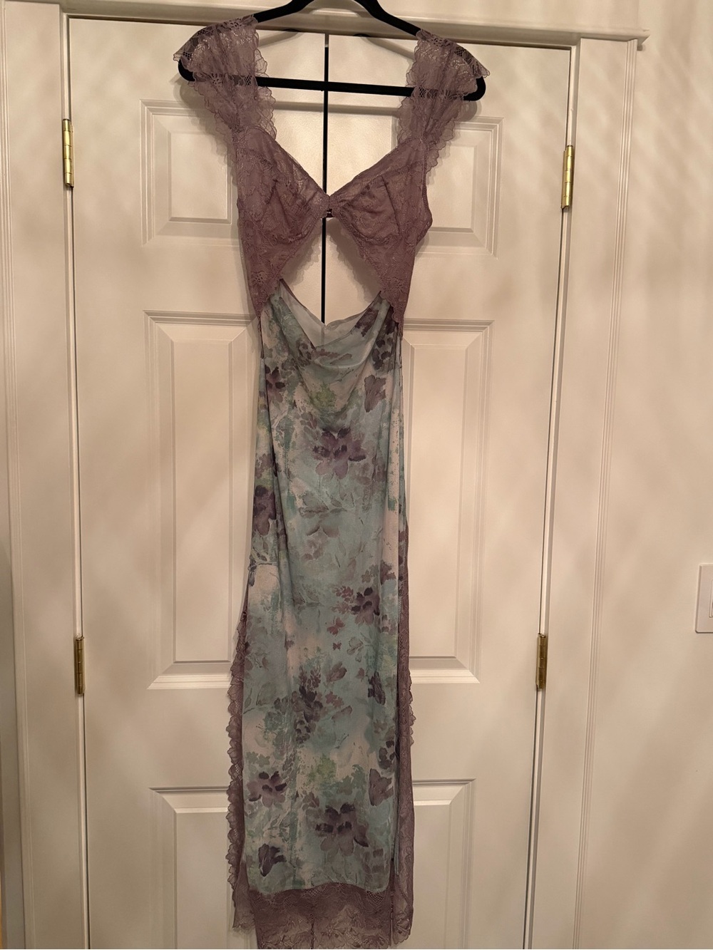Free People Lavender Lace & Floral Maxi Slip Dress - Picture 3 of 6